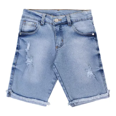 Bermuda Jeans Juvenil Okyside Used Com Barra Desfiada Bermuda Jeans Juvenil Okyside Used Com Barra Desfiada